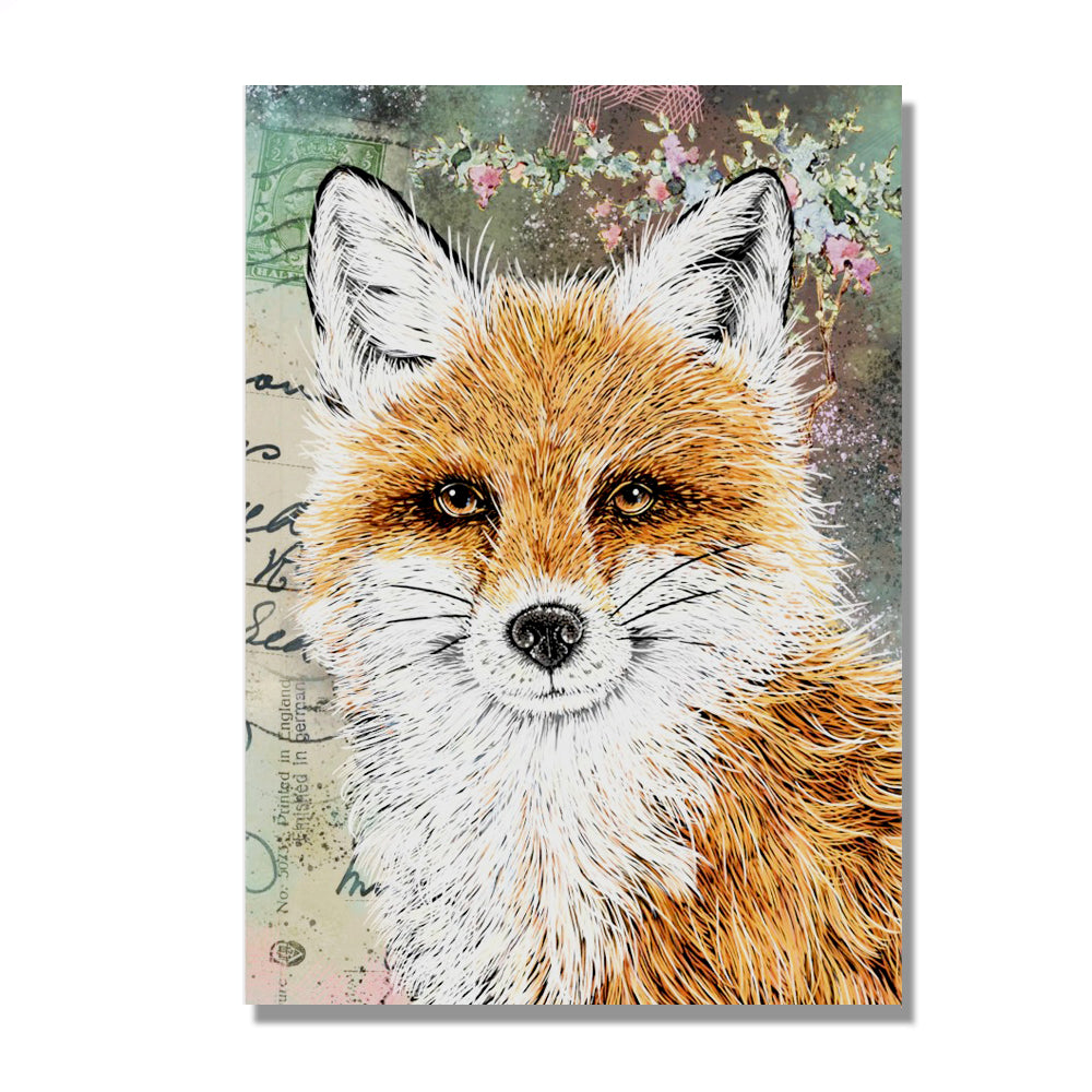 Vintage Style Fox Hardback Journal