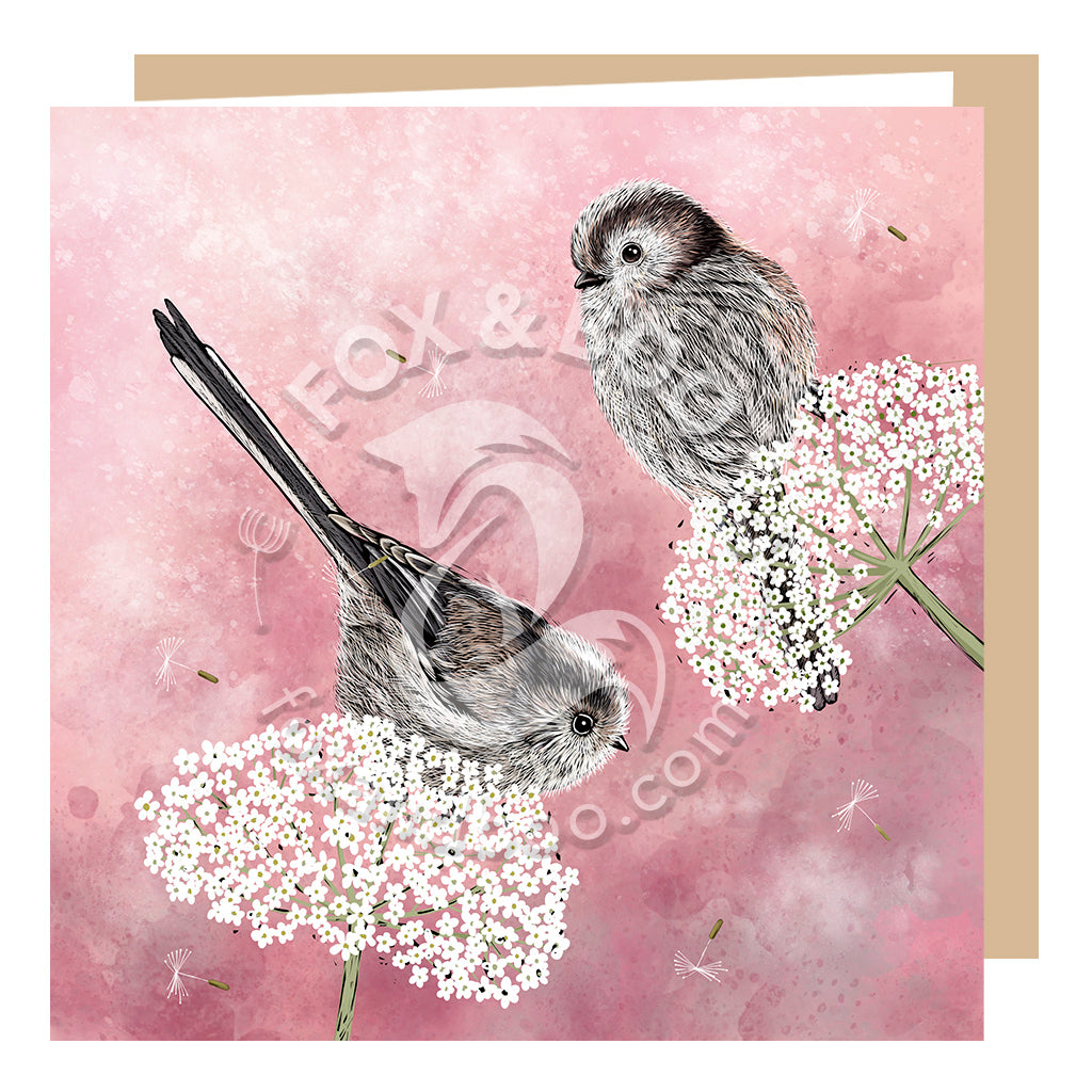 'Long Tailed Tits' Greeting Card
