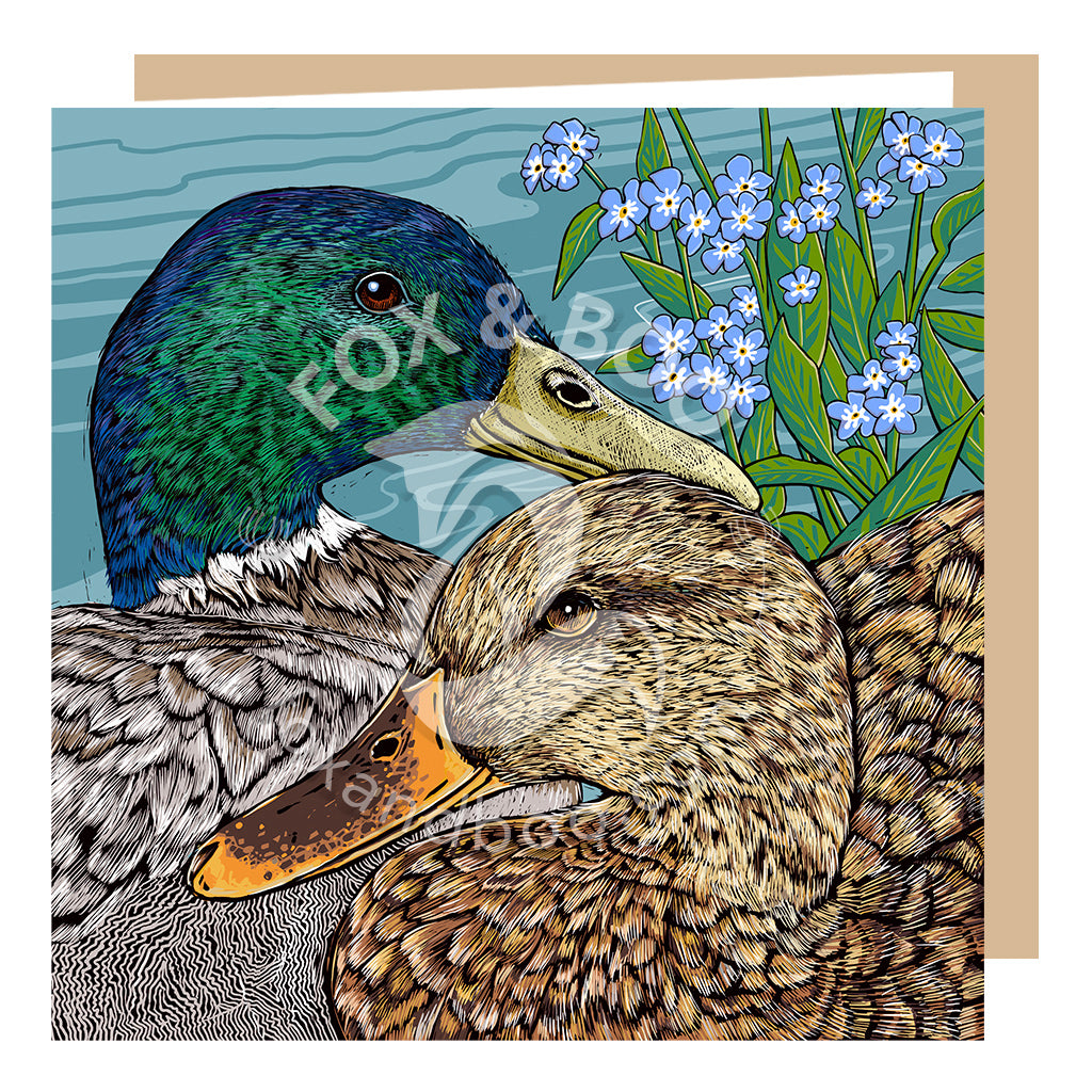 'Forget Me Not Mallards' Card