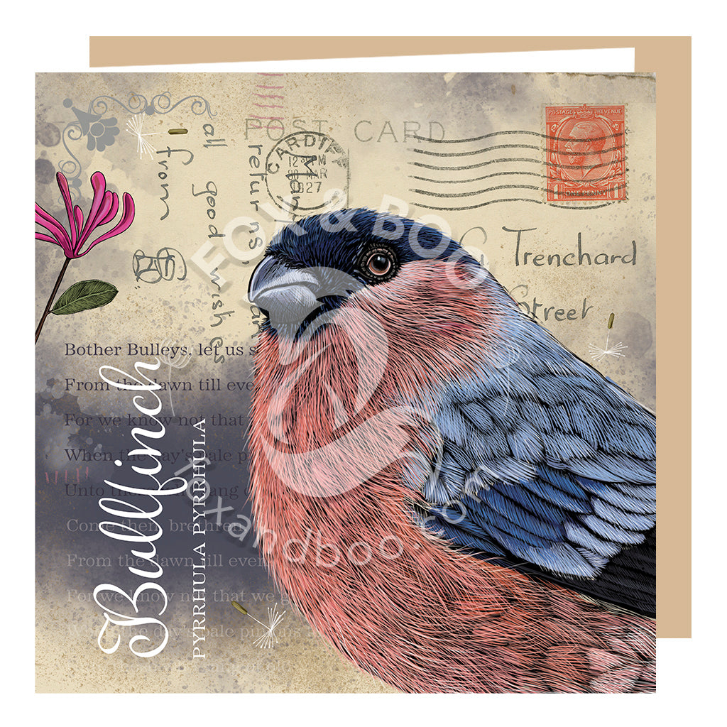 ‘Victoria’s Attic’ Bullfinch Greeting Card