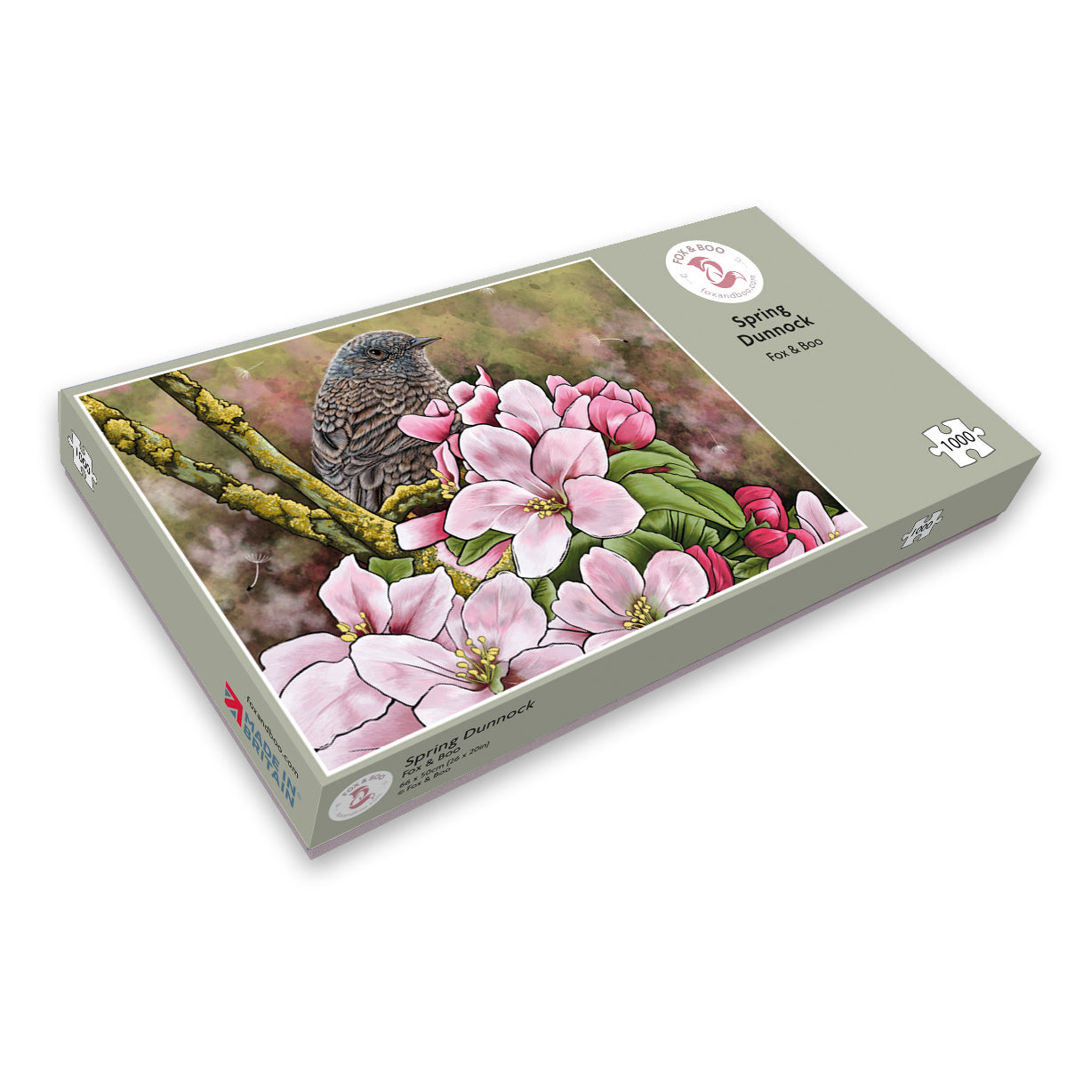 Wildlife Jigsaw Puzzle Collection, Eco-friendly Wildlife Jigsaw Puzzles featuring Dunnock and spring blossom