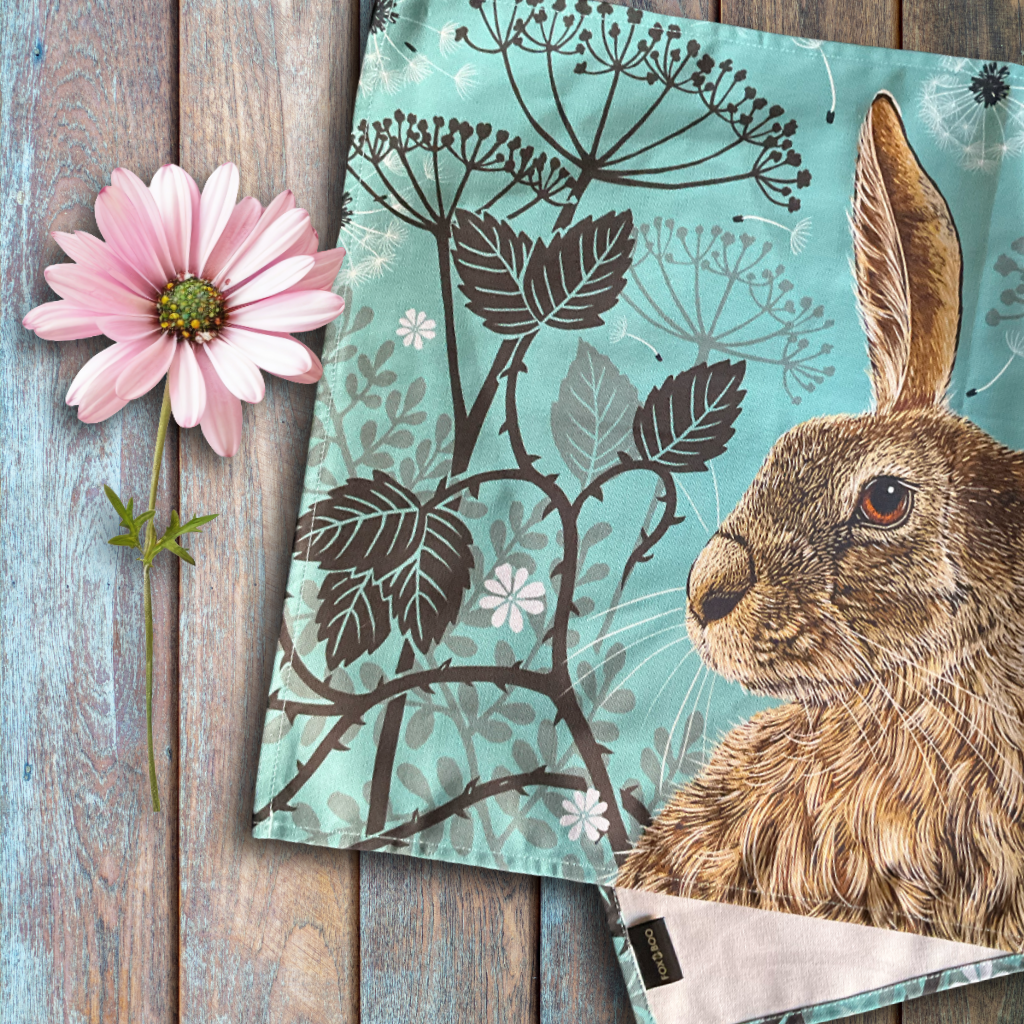 British-made Hare Tea Towel
