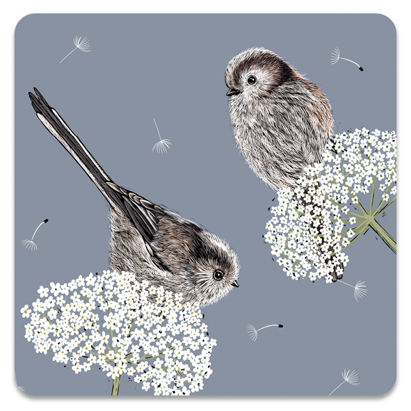 Long Tailed Tits Coaster
