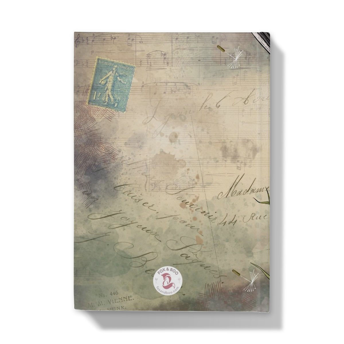 Vintage Style Long Tailed Tit Hardback Journal featuring an illustration of a Long tailed Tit bird on the cover.