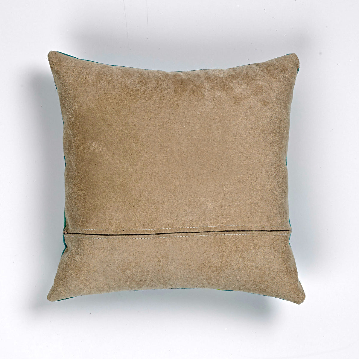 Suede cushion, reverse which is stone coloured