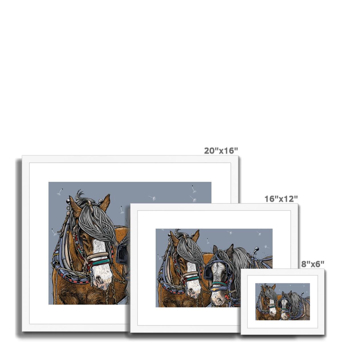 Detail of Horse Whisper framed art print, white frames by Fox and Boo