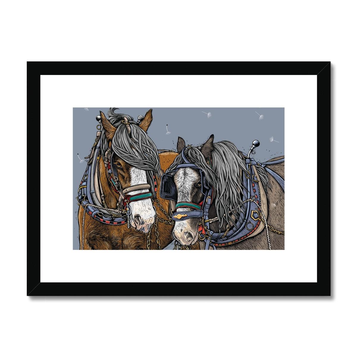 Detail of Horse Whisper framed art print, black frame by Fox and Boo