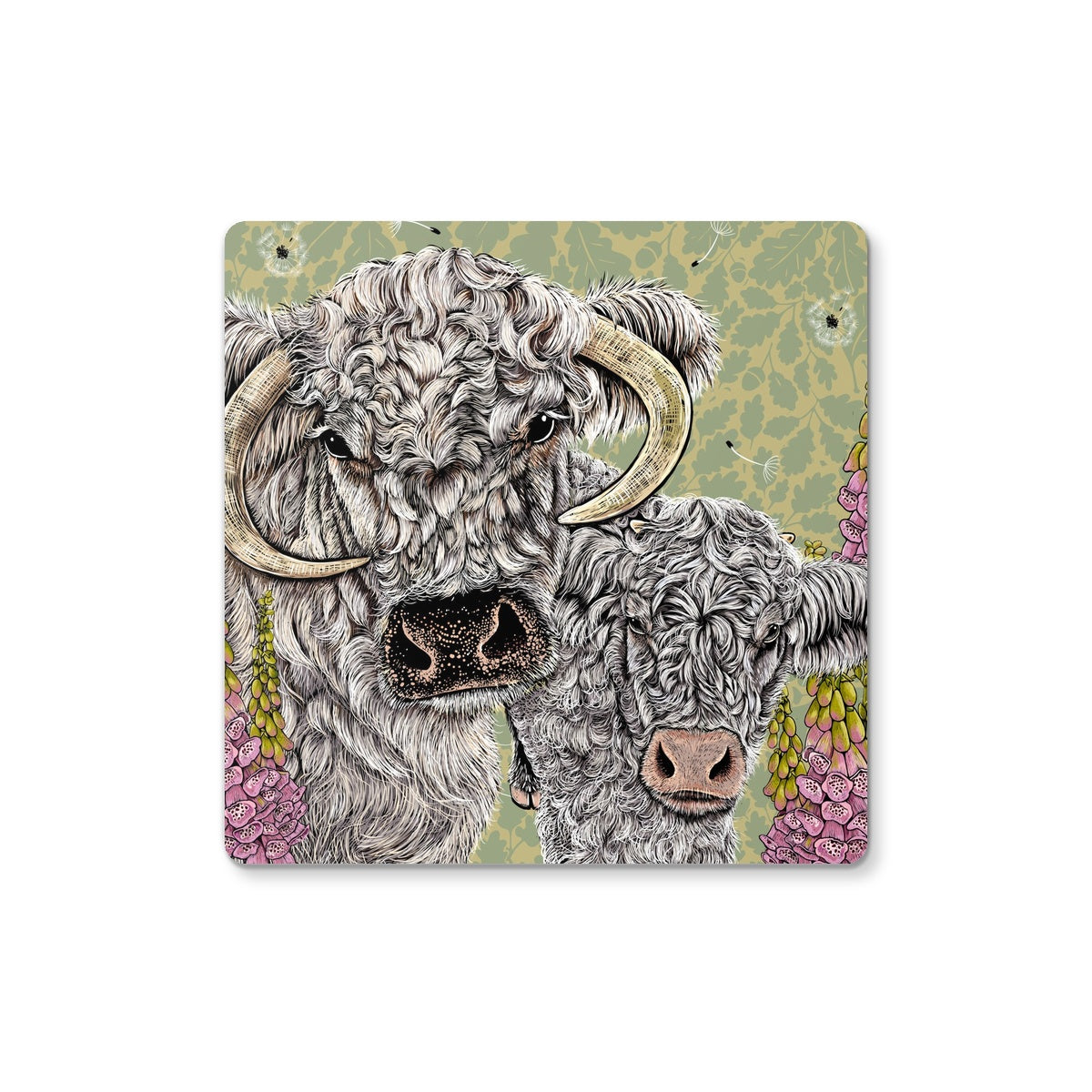 Lovely Longhorn Coaster by Fox and Boo