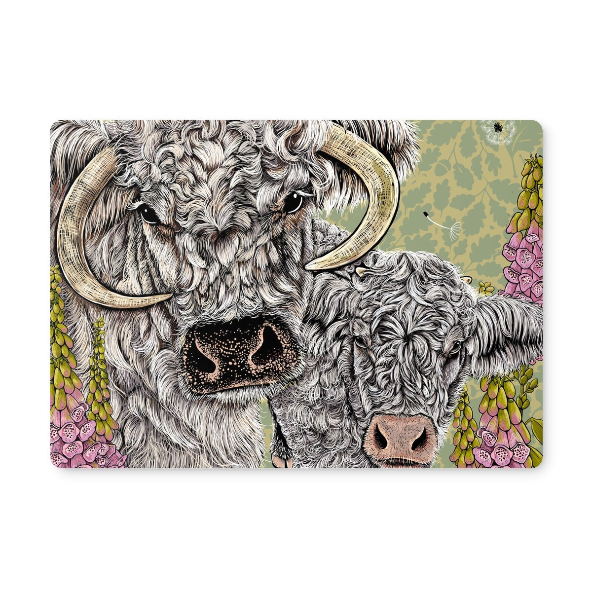 Longhorn Cows placemat by Fox and Boo