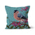 Stunning illustrated cushion featuring bullfinch and honeysuckle designed by Fox and Boo; jade background