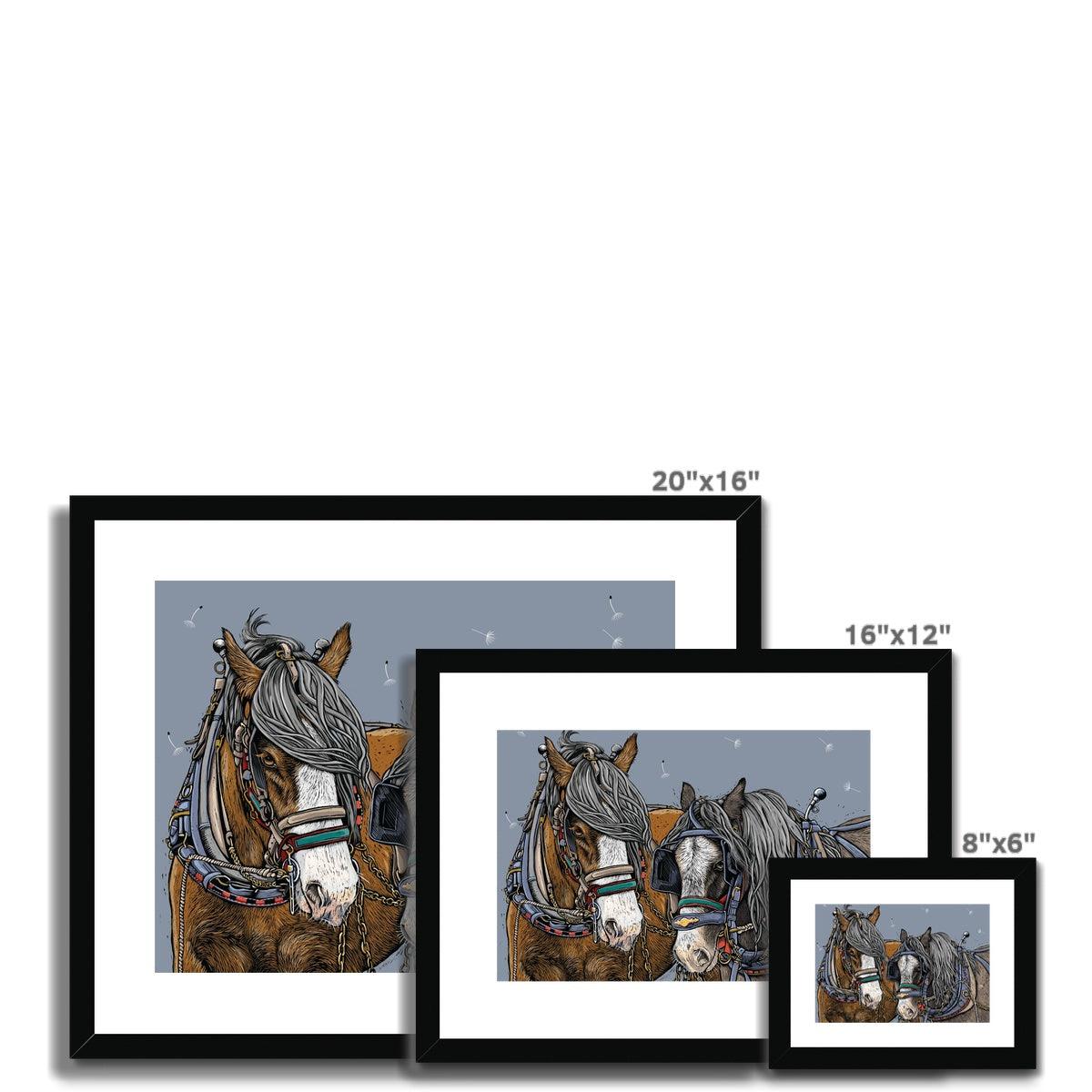 Detail of Horse Whisper framed art print, black frames by Fox and Boo