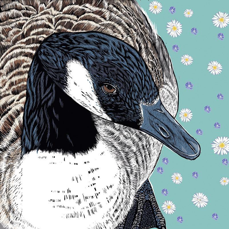 &#39;Canadian Beauty&#39; Canada Goose Greeting Card designed by Fox &amp; Boo