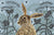Decorative Hare Tea Towel - Swedish Blue - Fox & Boo