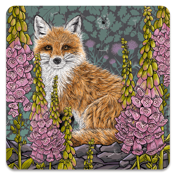 Fox Coaster by Fox and Boo; Foxglove design