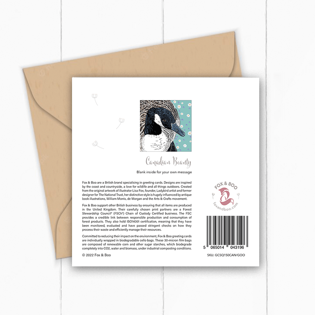 &#39;Canadian Beauty&#39; Canada Goose Greeting Card designed by Fox &amp; Boo