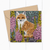 'Fox Love' Greeting card by Fox and Boo; Fox seated with tall foxgloves all around him; oak leaf and thistle background