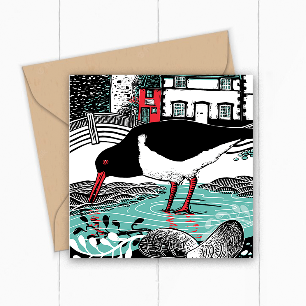 Oystercatcher Greeting Card designed by Fox and Boo