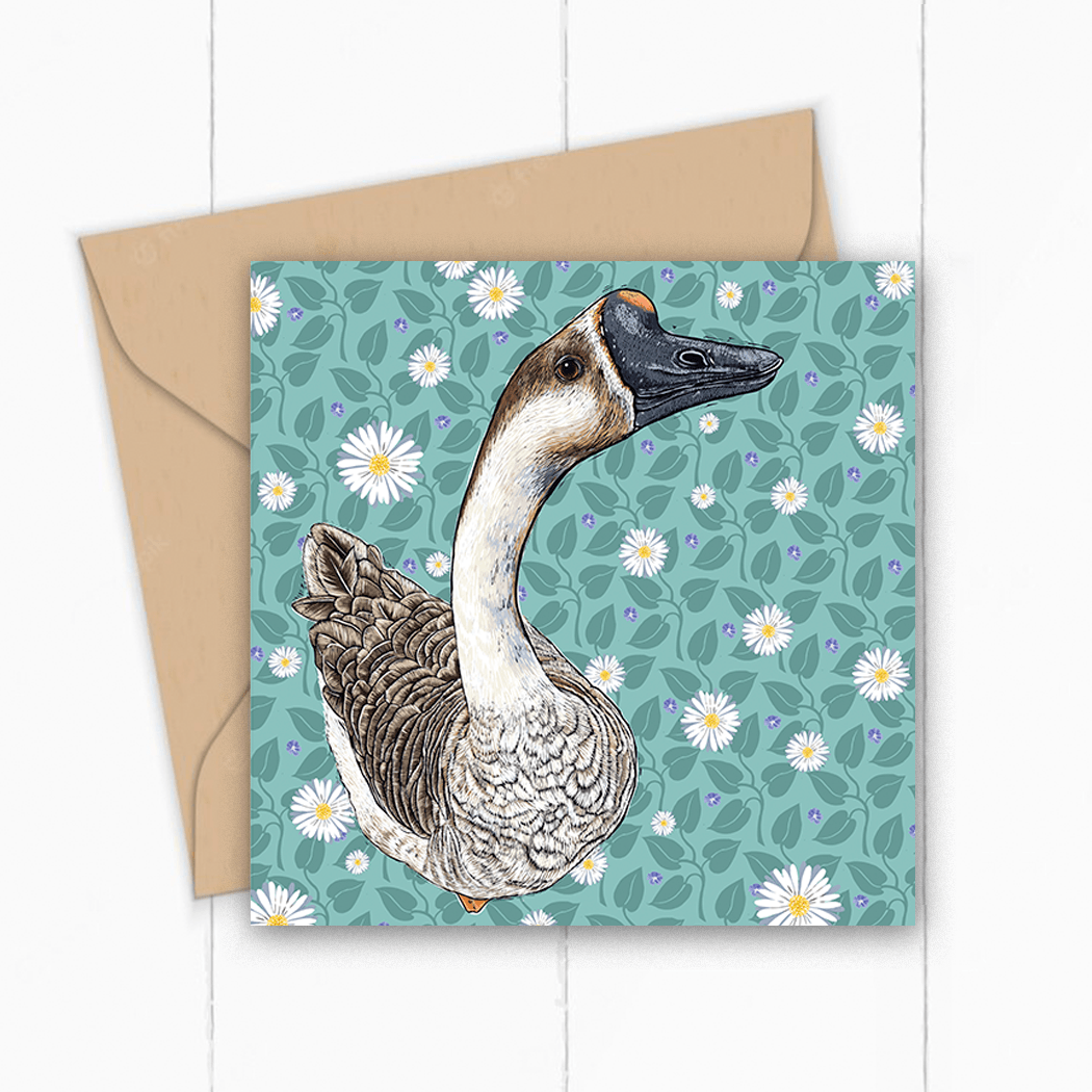 Chinese Goose Greeting Card by Fox &amp; Boo