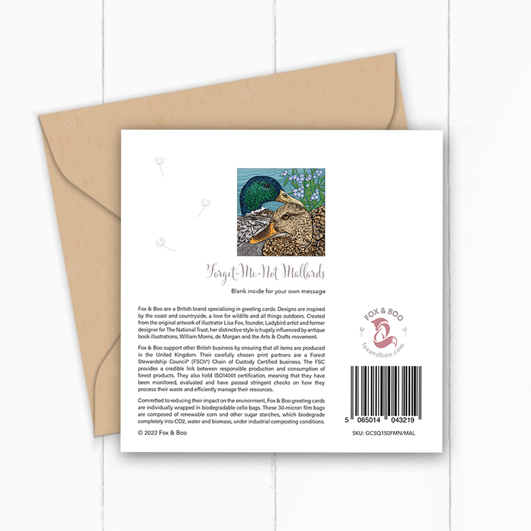 Mallard Duck Greeting Card designed by Fox and Boo