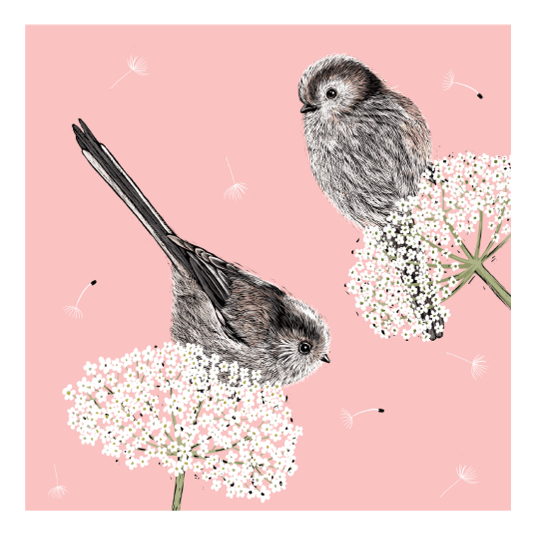 Long Tailed Tits Greeting Card by Fox and Boo