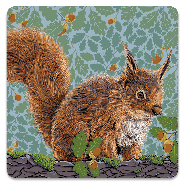 Red Squirrel Coaster by Fox and Boo