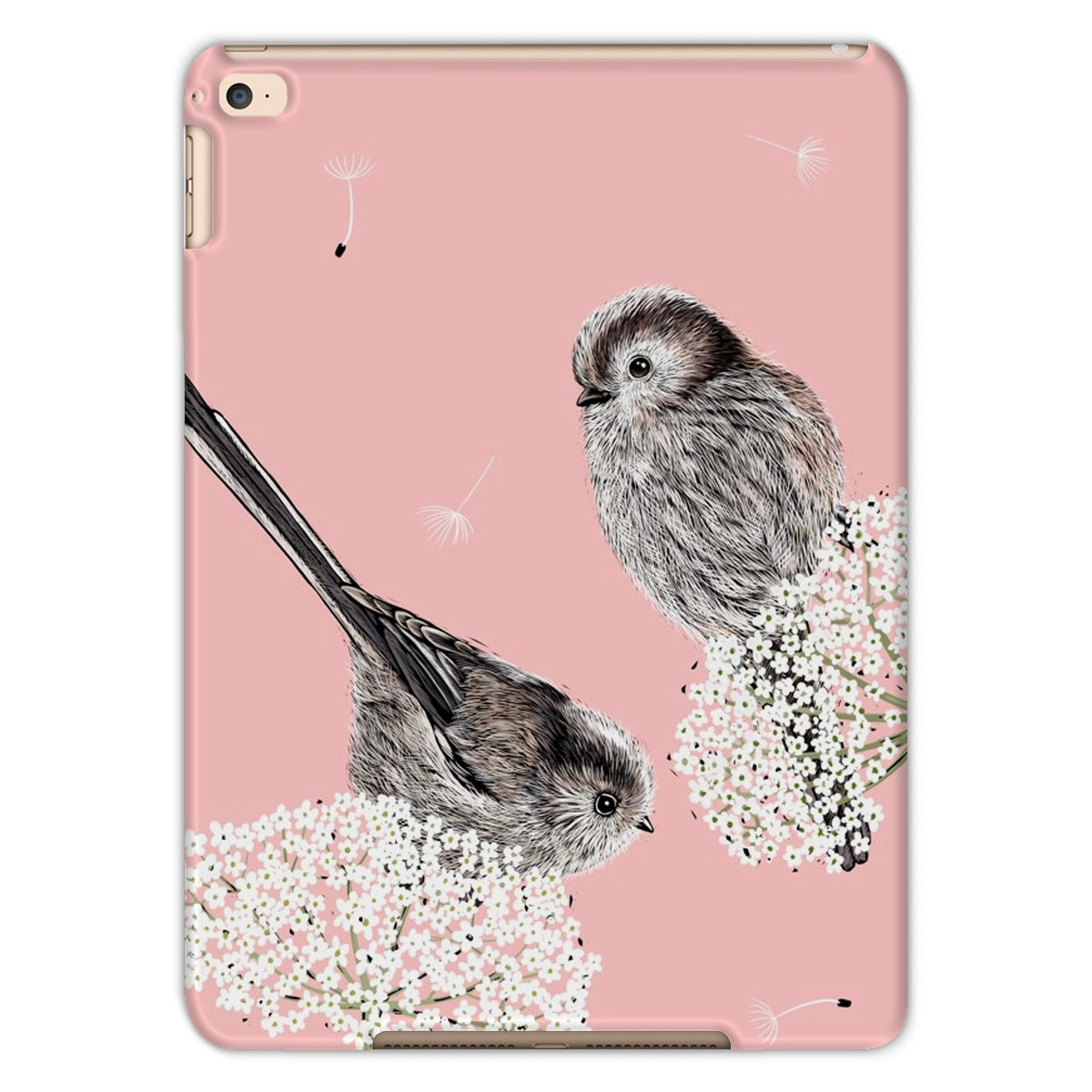 Long Tailed Tits Tablet Case - Salmon