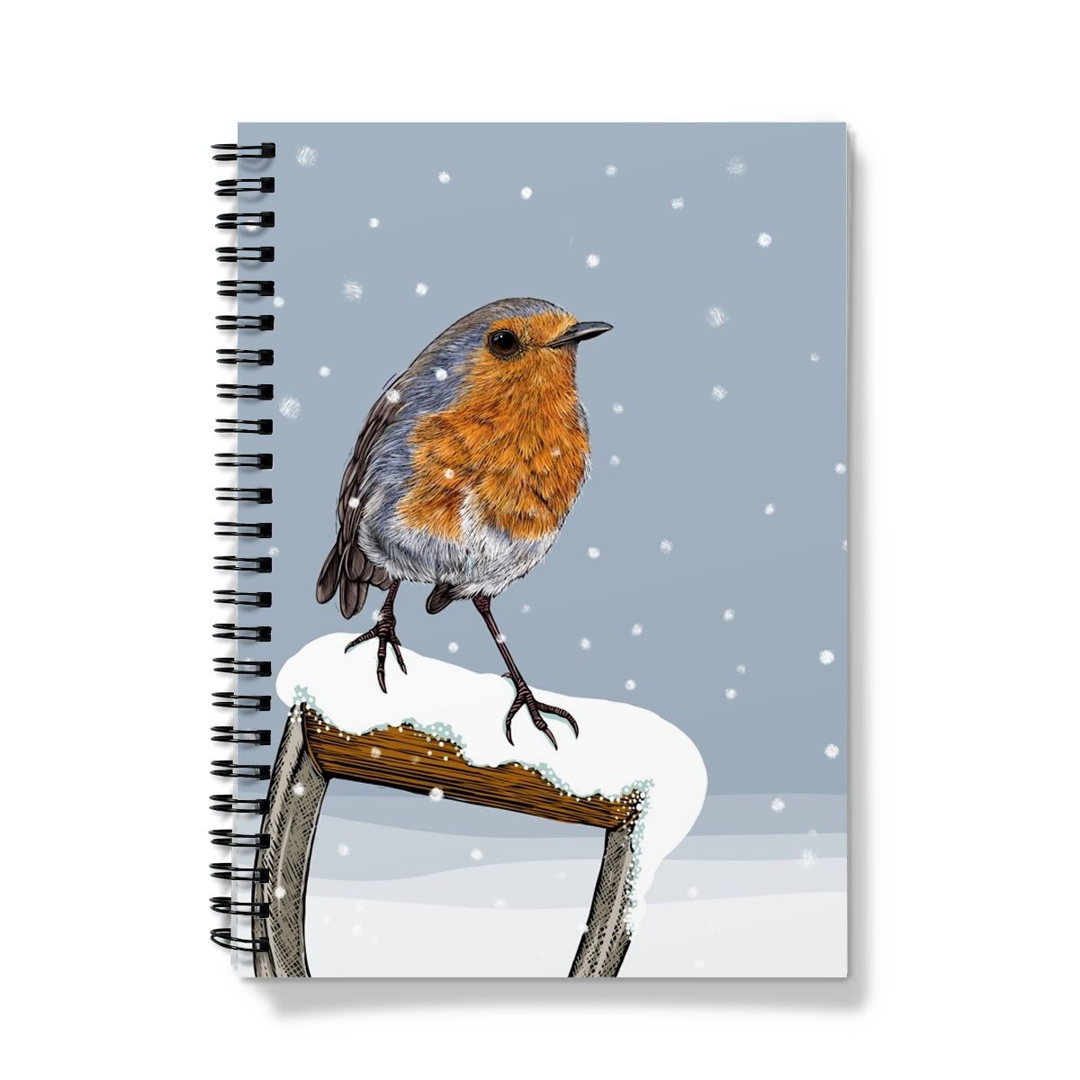 Winter Robin Notebook (Blue)
