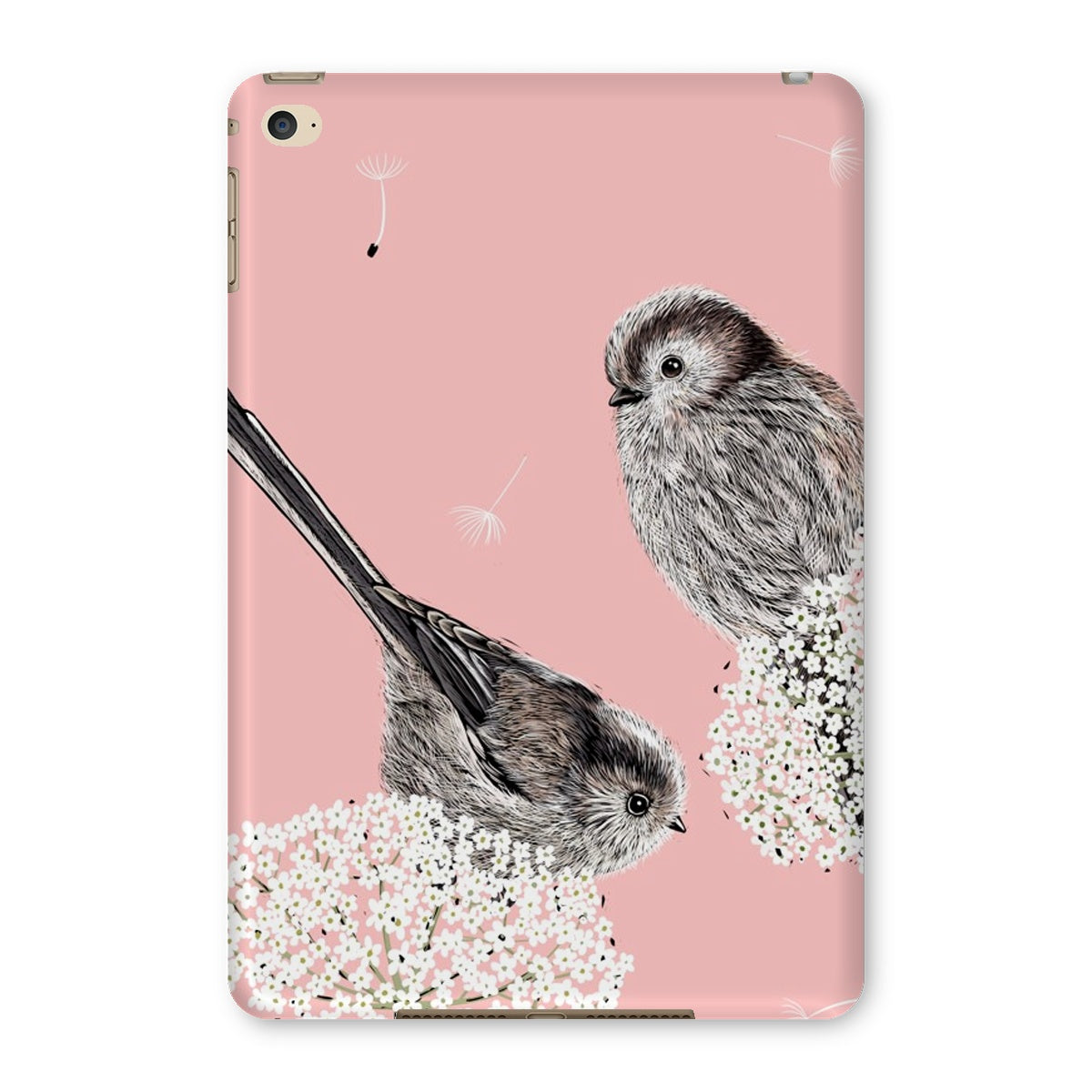 Long Tailed Tits Tablet Case - Salmon