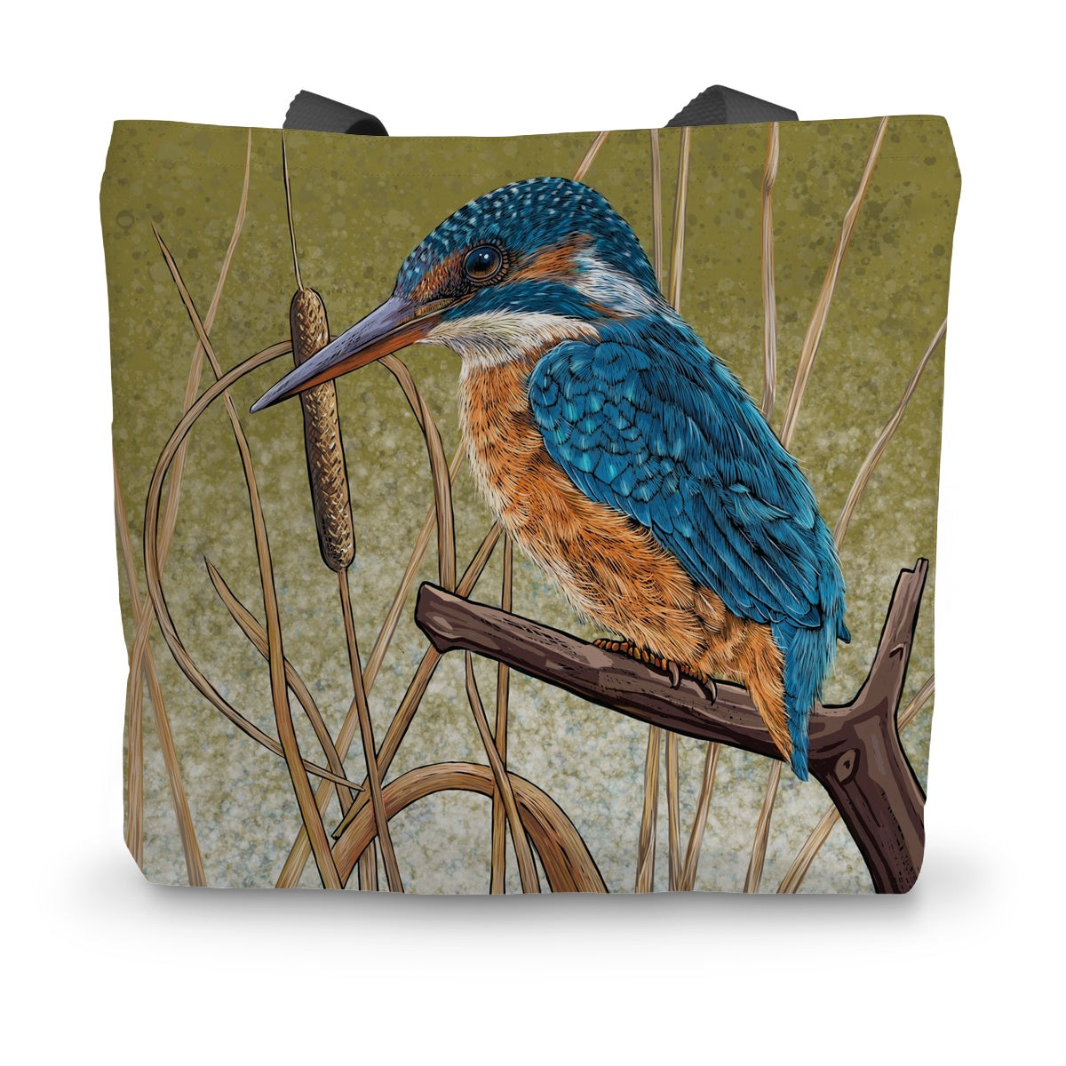 Kingfisher Blues Canvas Tote Bag